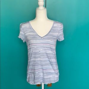 T.la Blue & Pink striped shirt